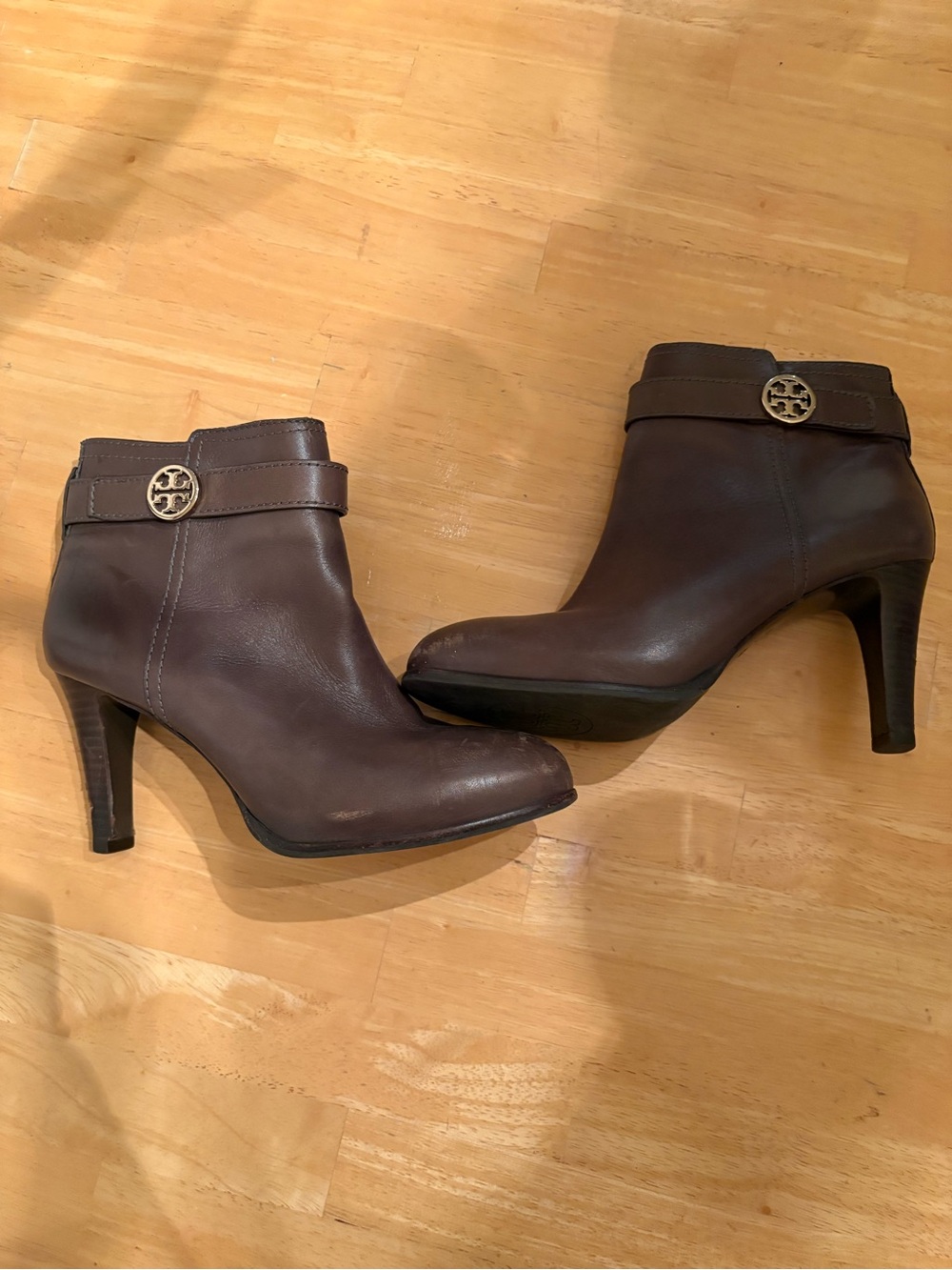 Tory Burch Brown Leather Ankle Booties